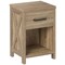 Natural Wood Nightstand with Drawer & Bottom Shelf, Rustic Farmhouse Bedside Table, 18”L x 15.5”W x 26.5”H
